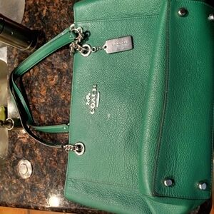 Coach Emerald Green Leather Tote